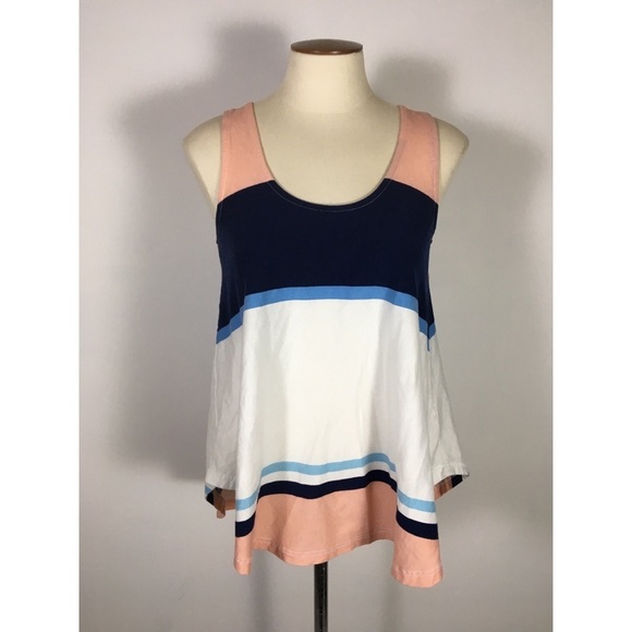 Anthropologie Deletta Striped Open Back Tank Small - Picture 1 of 6